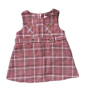 Vintage baby dress, plaid, Valentine’s Day